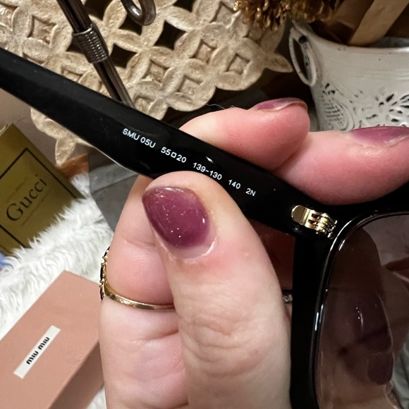 #SOLD#. Miu Miu Glasses Frames w/ Case, Gold Glitter Oversized Sunglasses - Picture 6 of 9